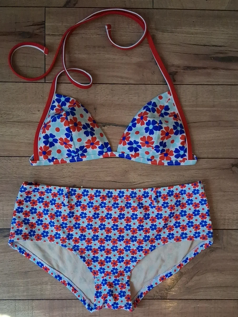 Victoria's Secret Retro Floral Halter High Waist Triangle Bikini Set Small